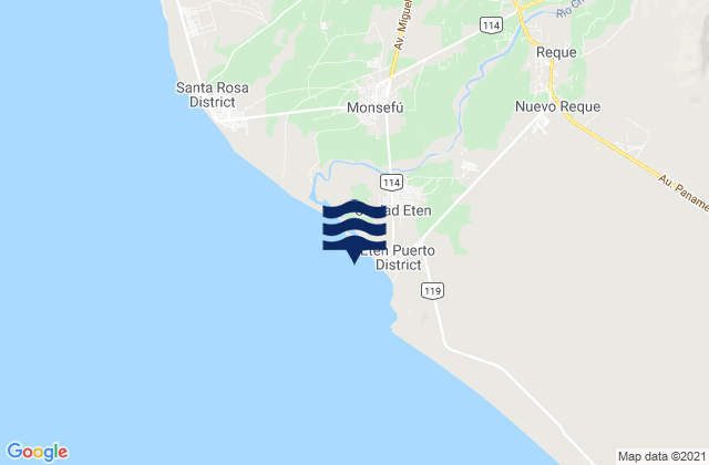 Mappa delle maree di Puerto Eten, Peru