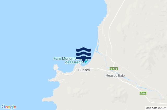 Mappa delle maree di Puerto Huasco, Chile