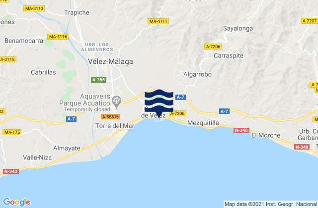 Mappa delle maree di Puerto La Caleta Malaga, Spain