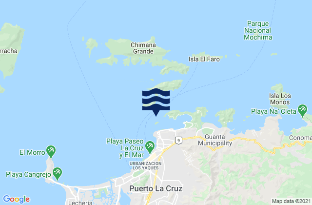 Mappa delle maree di Puerto La Cruz, Venezuela
