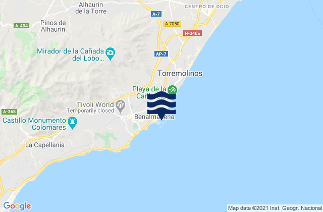 Mappa delle maree di Puerto Marina Benalmadena, Spain