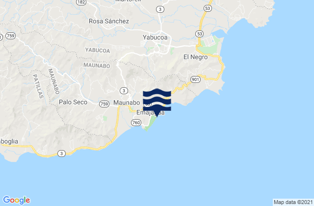 Mappa delle maree di Puerto Maunabo, Puerto Rico