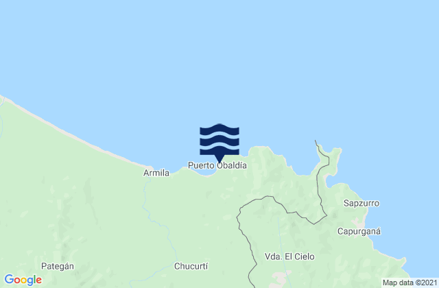 Mappa delle maree di Puerto Obaldía, Panama
