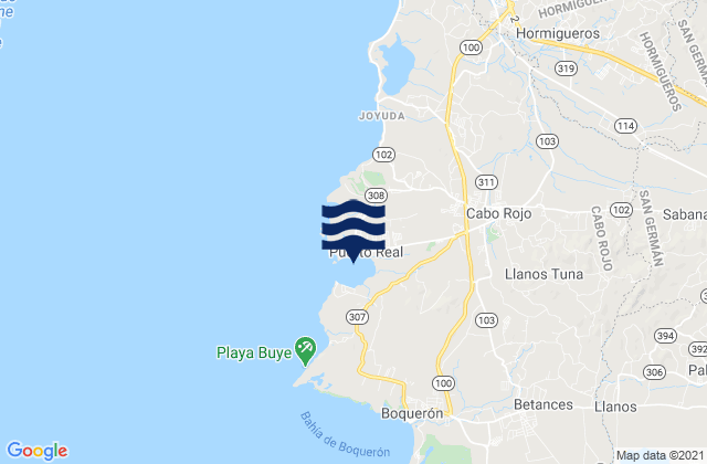 Mappa delle maree di Puerto Real, Puerto Rico