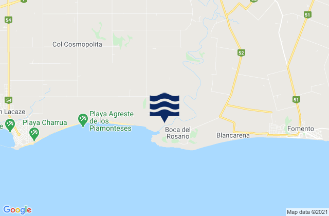 Mappa delle maree di Puerto Rosario, Uruguay