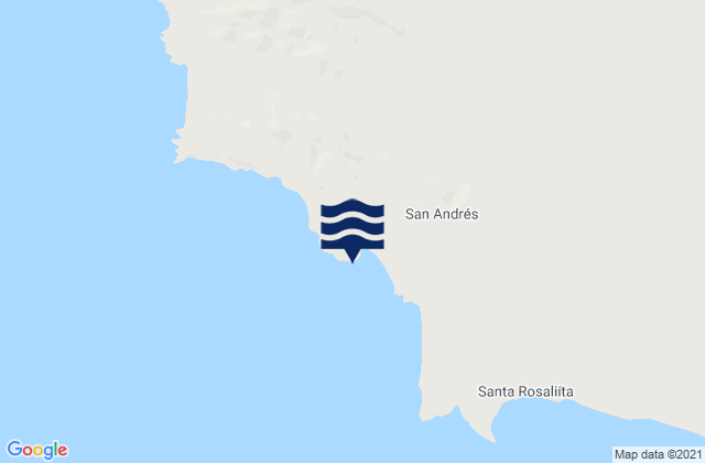 Mappa delle maree di Puerto San Andres, Mexico