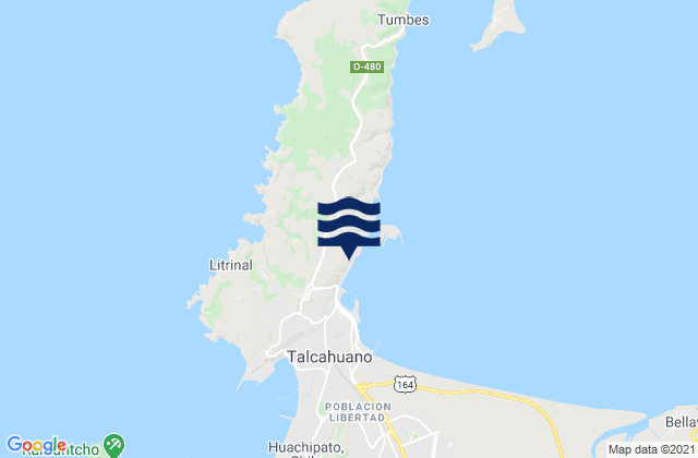 Mappa delle maree di Puerto Talcahuano, Chile