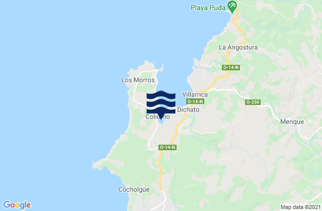Mappa delle maree di Puerto Tomé, Chile