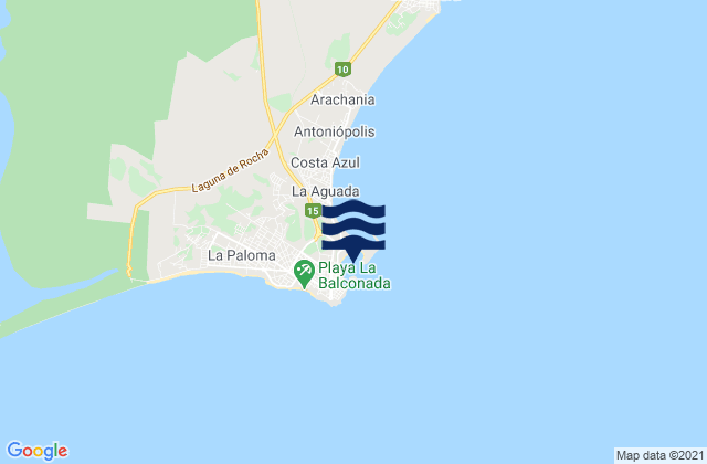 Mappa delle maree di Puerto Viejo, Uruguay