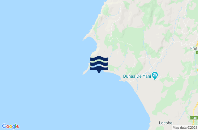 Mappa delle maree di Puerto Yana, Chile