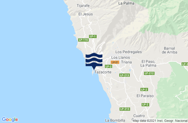 Mappa delle maree di Puerto de Tazacorte, Spain