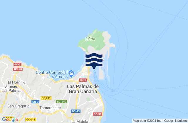 Mappa delle maree di Puerto de la Luz, Spain