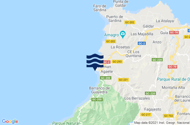 Mappa delle maree di Puerto de las Nieves (Gran Canaria), Spain
