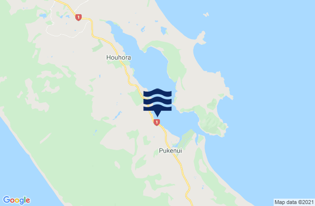 Mappa delle maree di Pukenui Wharf, New Zealand