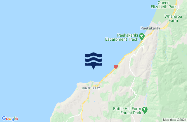 Mappa delle maree di Pukerua Bay, New Zealand