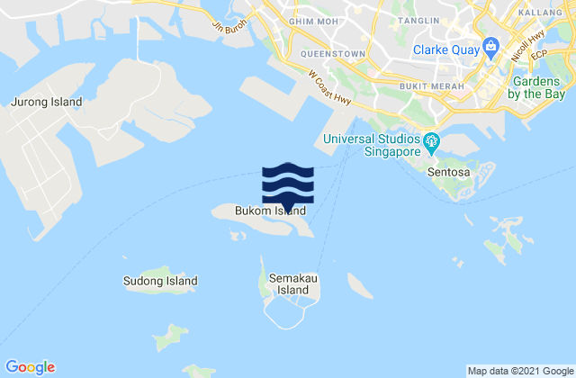 Mappa delle maree di Pulau Bukum, Singapore