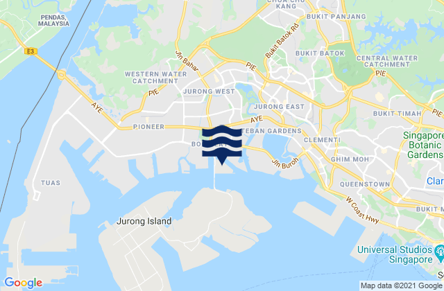 Mappa delle maree di Pulau Damar Laut, Singapore