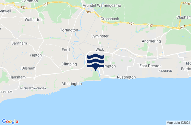 Mappa delle maree di Pulborough, United Kingdom