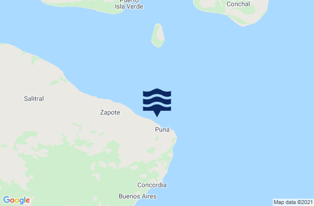 Mappa delle maree di Puna, Ecuador