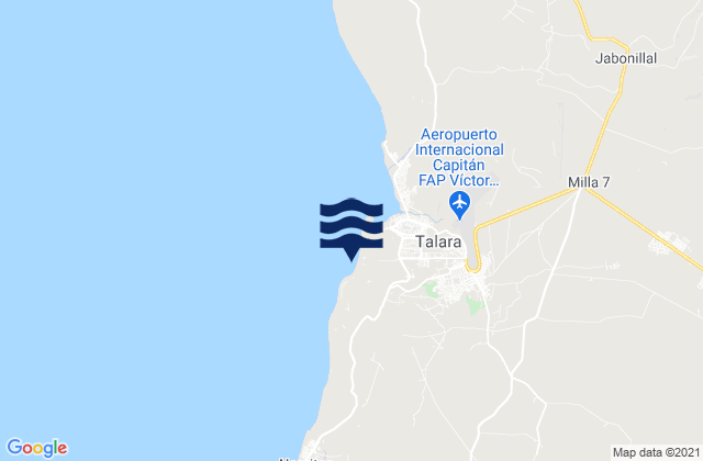 Mappa delle maree di Punta Arena, Peru