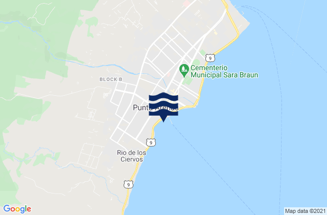 Mappa delle maree di Punta Arenas, Chile