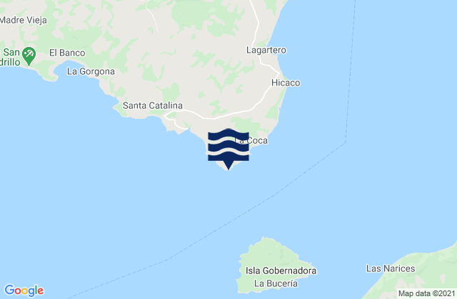 Mappa delle maree di Punta Brava, Panama