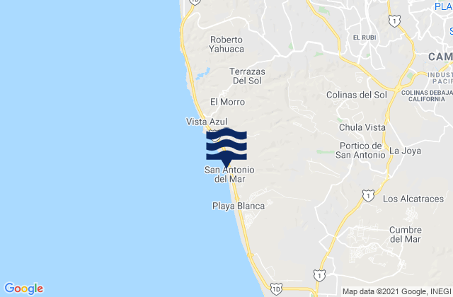 Mappa delle maree di Punta Colorado, Mexico