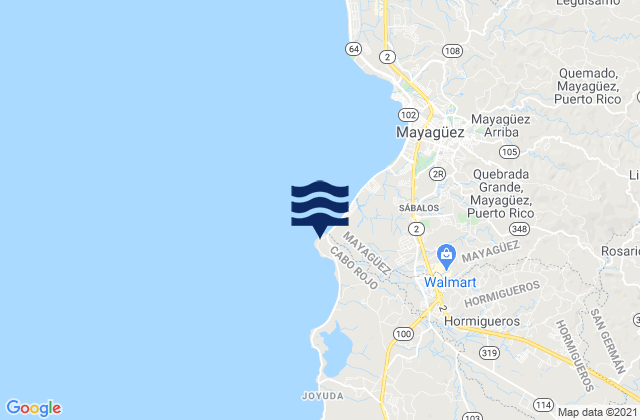 Mappa delle maree di Punta Guanajabo Mayagues, Puerto Rico