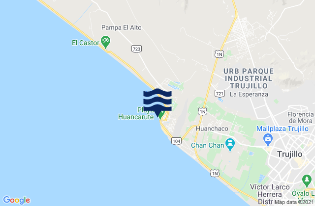 Mappa delle maree di Punta Huanchaco, Peru