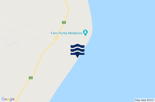 Mappa delle maree di Punta Medanos, Argentina