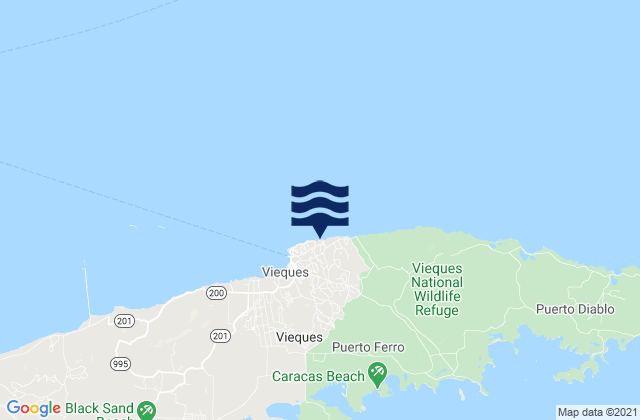 Mappa delle maree di Punta Mulas Isla De Vieques, Puerto Rico
