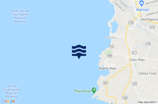 Mappa delle maree di Punta Ostiones 1.5 miles west of, Puerto Rico