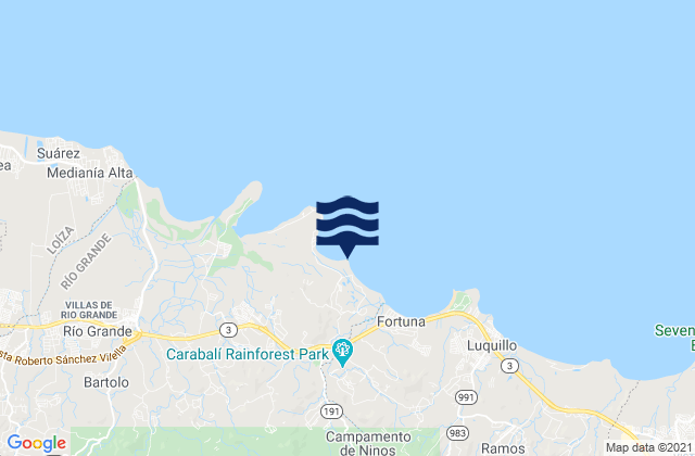 Mappa delle maree di Punta Percha, Puerto Rico