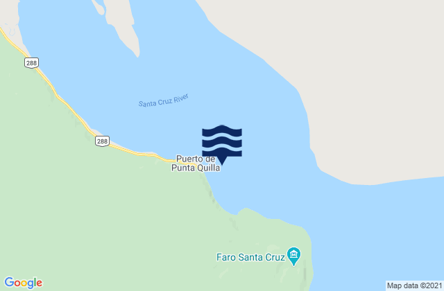 Mappa delle maree di Punta Quilla (Puerto Santa Cruz), Argentina