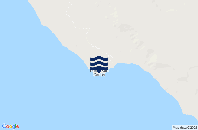 Mappa delle maree di Punta San Carlos, Mexico