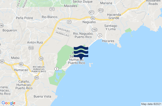 Mappa delle maree di Punta Santiago, Puerto Rico