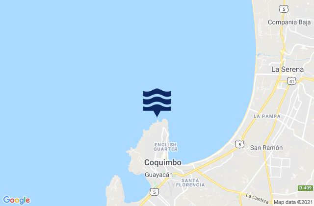 Mappa delle maree di Punta Tortuga Lighthouse, Chile