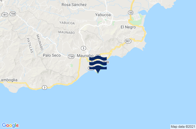 Mappa delle maree di Punta Tuna, Puerto Rico