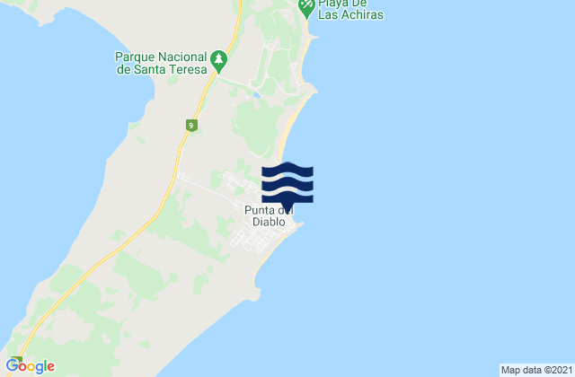 Mappa delle maree di Punta del Diablo, Brazil