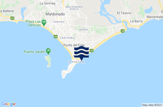 Mappa delle maree di Punta del Este, Uruguay