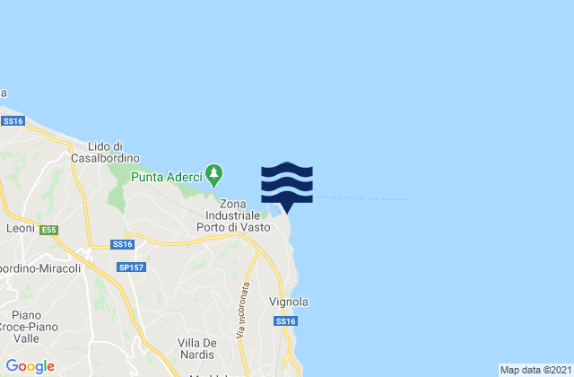 Mappa delle maree di Punta della Penna, Italy