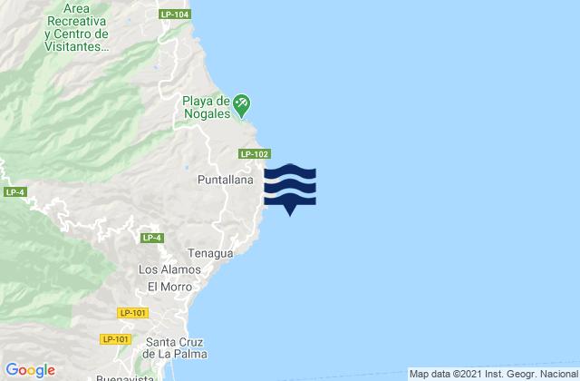 Mappa delle maree di Puntallana, Spain