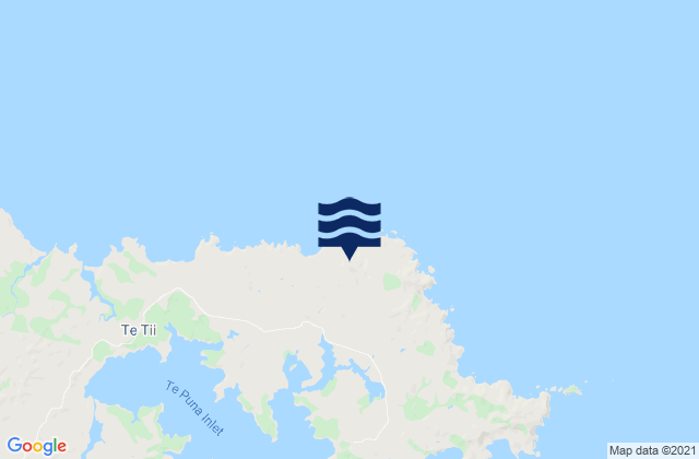 Mappa delle maree di Purerua Peninsula, New Zealand
