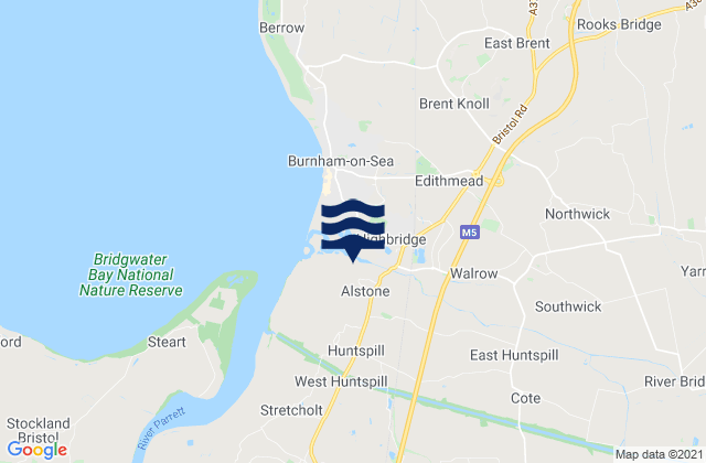 Mappa delle maree di Puriton, United Kingdom