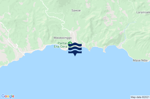 Mappa delle maree di Puunage, Indonesia