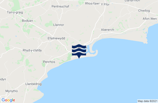 Mappa delle maree di Pwllheli Beach, United Kingdom