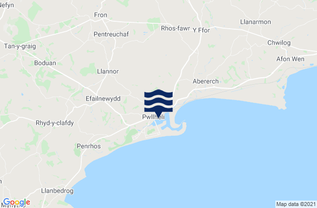Mappa delle maree di Pwllheli, United Kingdom