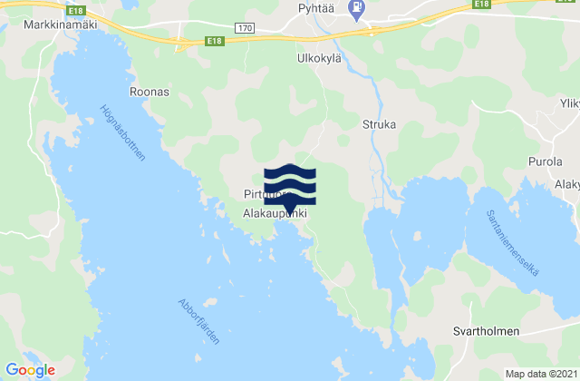 Mappa delle maree di Pyhtää, Finland