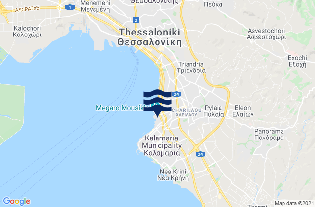Mappa delle maree di Pylaía, Greece