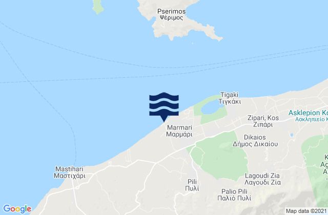 Mappa delle maree di Pylí, Greece
